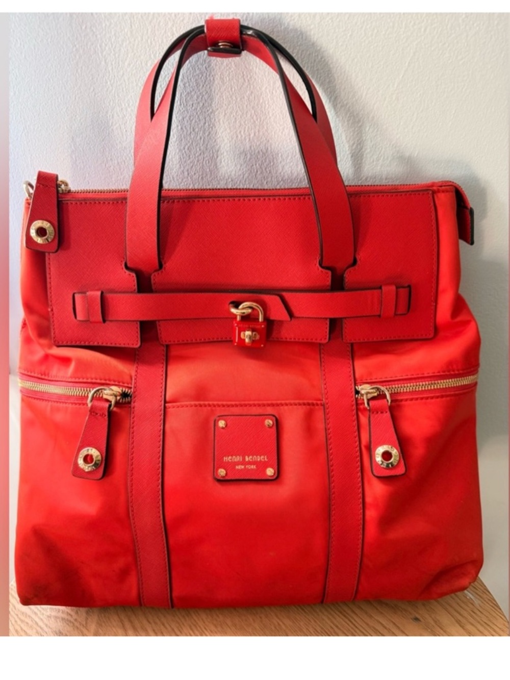 Henri Bendel Jetsetter Convertible Backpack in rare Orange